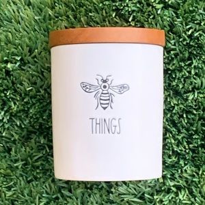 Ceramic THINGS with BEE jar by Rae Dunn